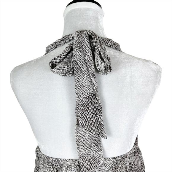 NWT Anthropologie Drew Silk Python Print Drape Front Halter Tunic Top Size XS - Picture 7 of 10